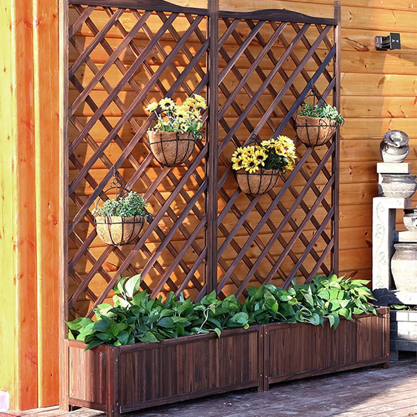 Vegetable Grow Bed Support Patio Lattice for Outdoor Indoor
