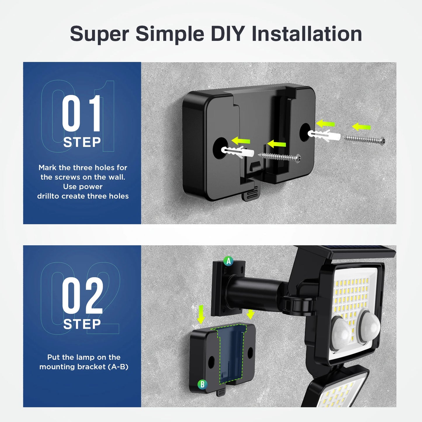 3000LM 188 LED Motion Solar Sensor Lights