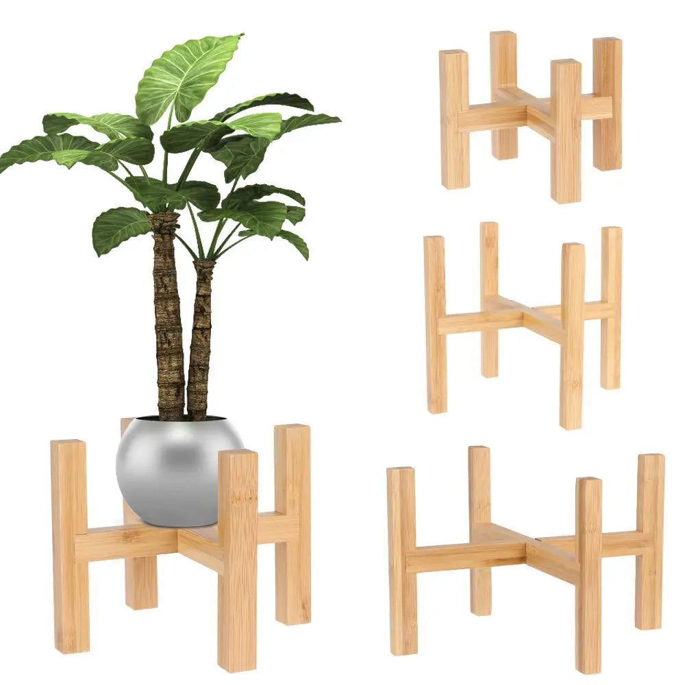 Floor-Standing Wood Flowerpot Holder