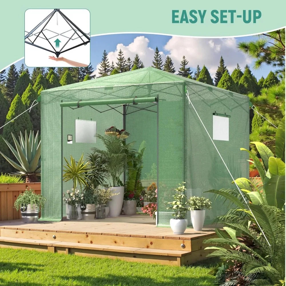 10x10 Greenhouse,  Outside , Portable , Green House for Winter