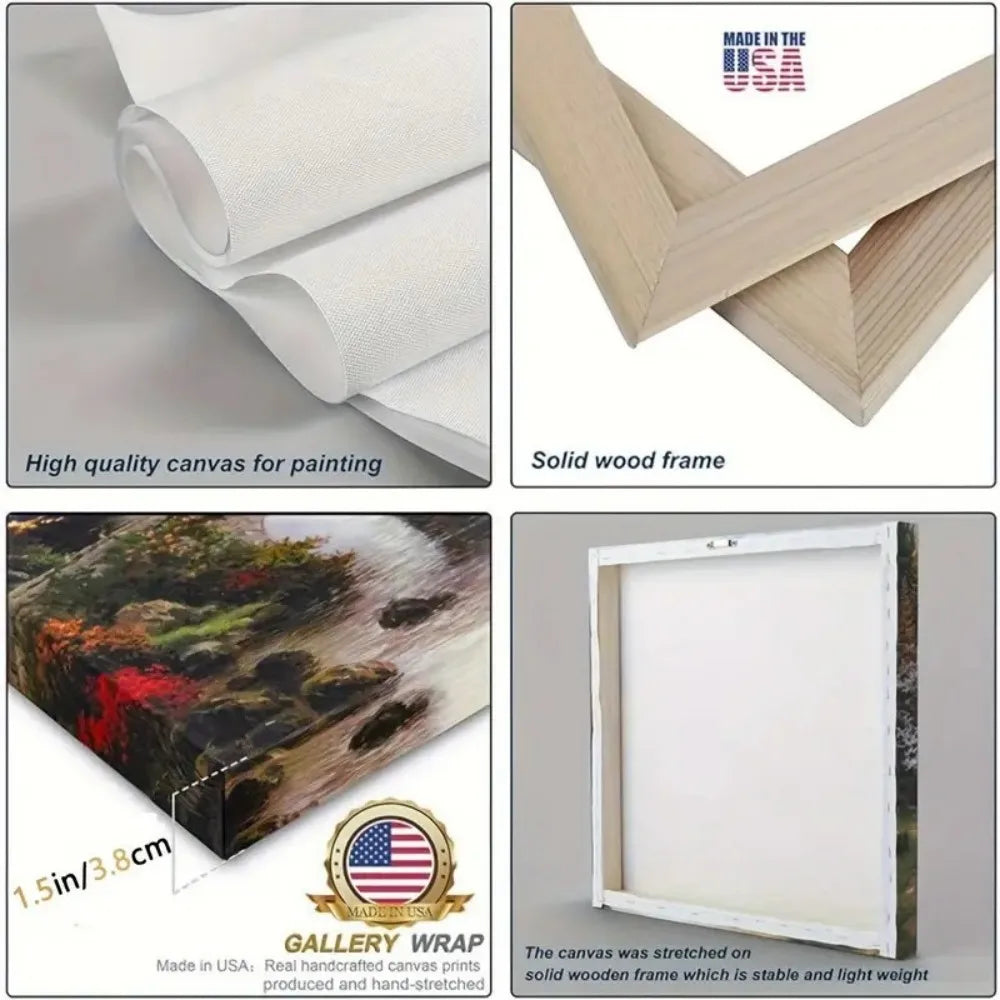 1.5-Inch Thick Pine Solid Wood Frame,  Wall Art,  Art Wall Painting, Bedroom, Office, Living Room