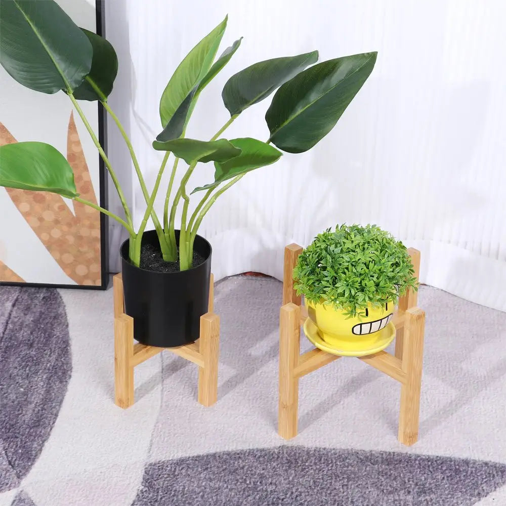 Floor-Standing Wood Flowerpot Holder