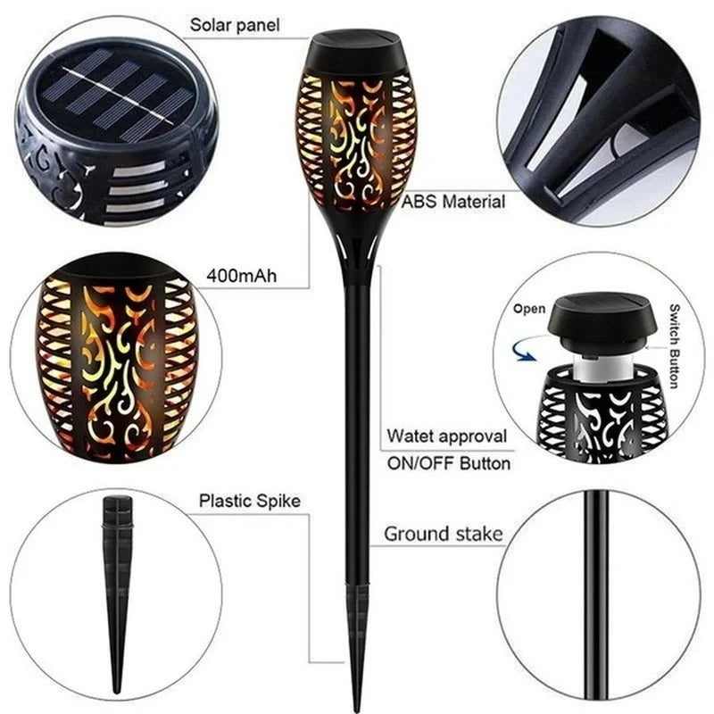 Light Flickering Light Waterproof Garden  Yard Patio Floor Lamp