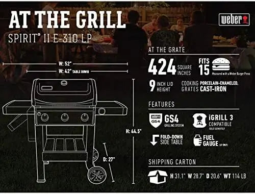 Spirit II E-310 3- Grill Black