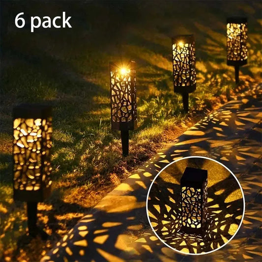 Garden Stake Lights Decorative Hollow-Out Lawn Lamps, Landscape Lighting 400mah