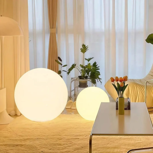 Round ball floor lamp intelligent LED three-color remote control dimming living room bedroom bedside atmosphere decoration light