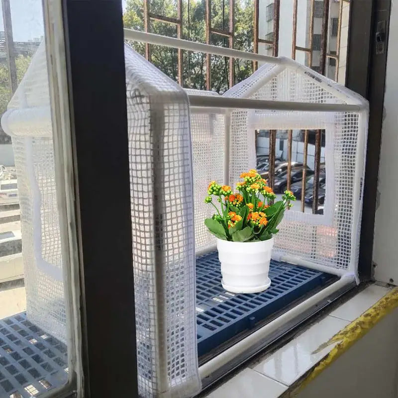 Mini Greenhouse Outdoor Flower House Easy Set Up UV Protected Thickened PE Cover Roll-up Zippered Window Patio For Outdoor