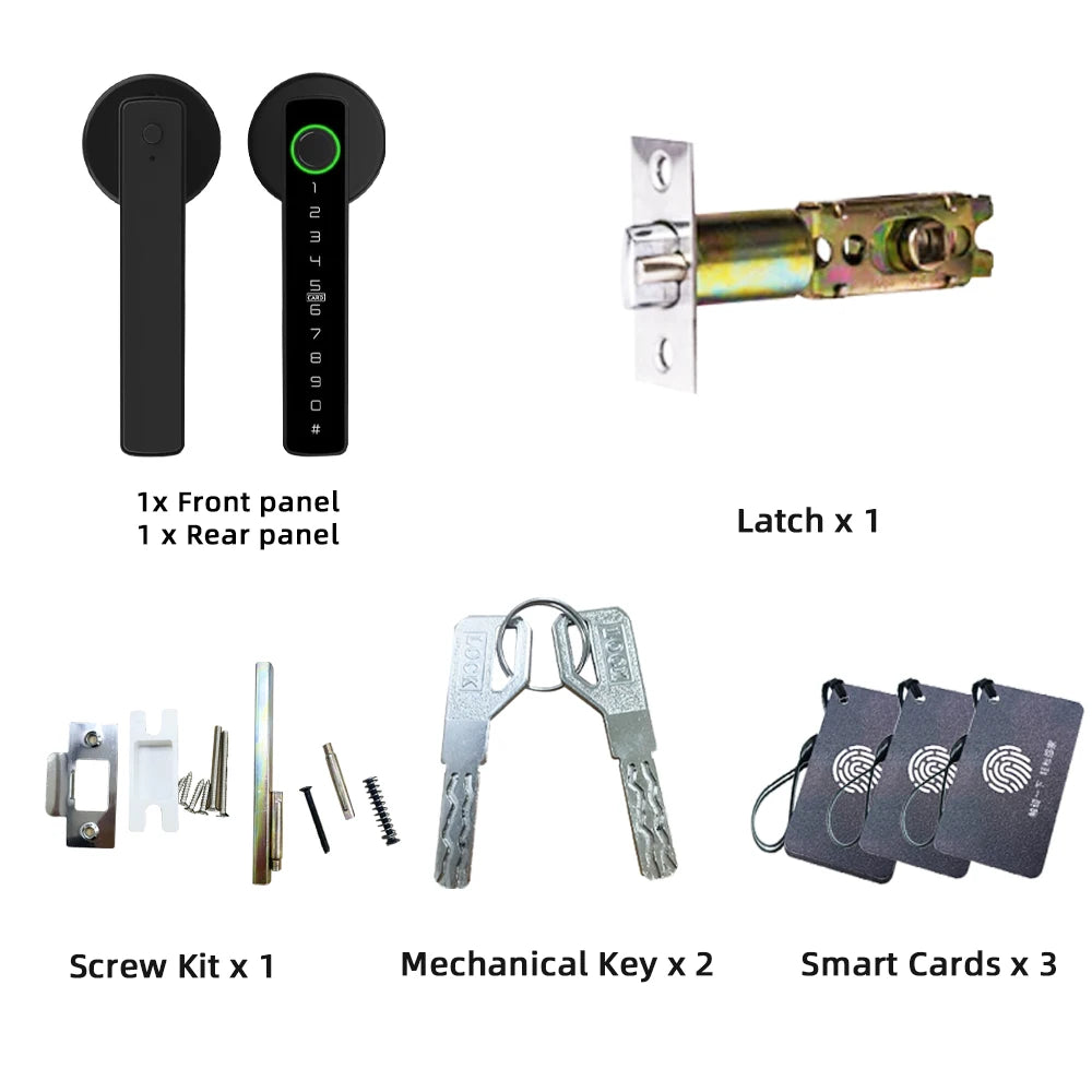RAYKUBE M5 Tuya BLE Smart Fingerprint Door Lock Digital Electronic Lock with Password/Key/IC Card/ Smartlife/ Tuya APP Unlock