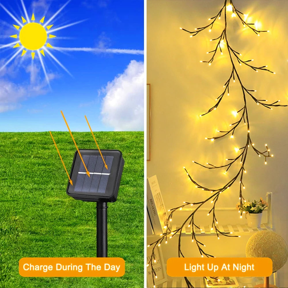 Outdoor Light String Solar Tree and Vine Lamp Waterproof Garland