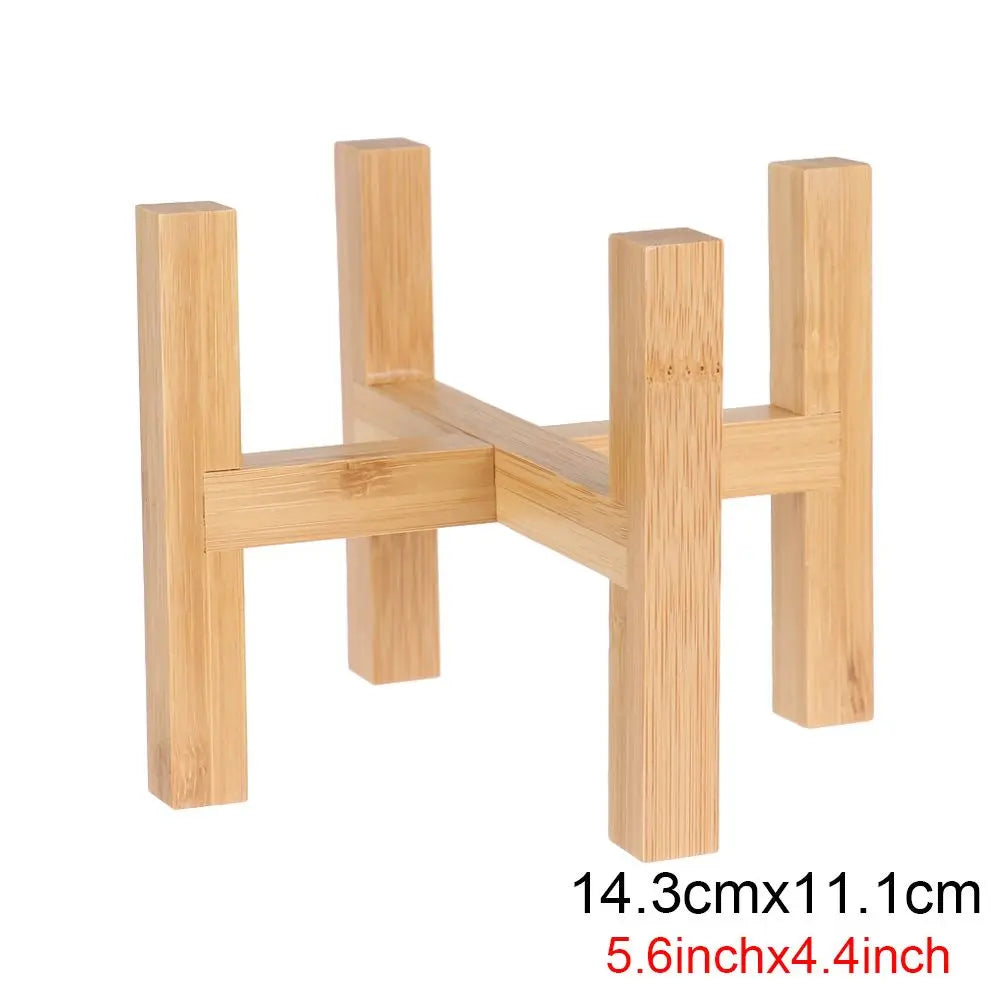 Floor-Standing Wood Flowerpot Holder