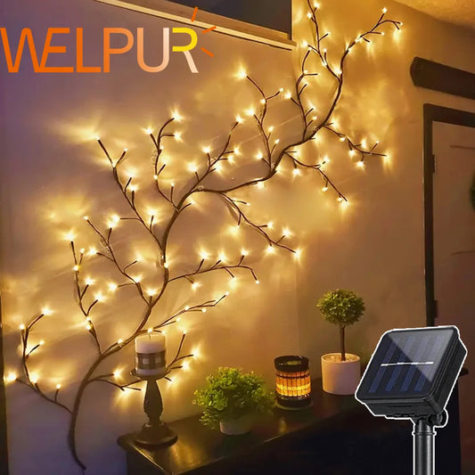 Outdoor Light String Solar Tree and Vine Lamp Waterproof Garland