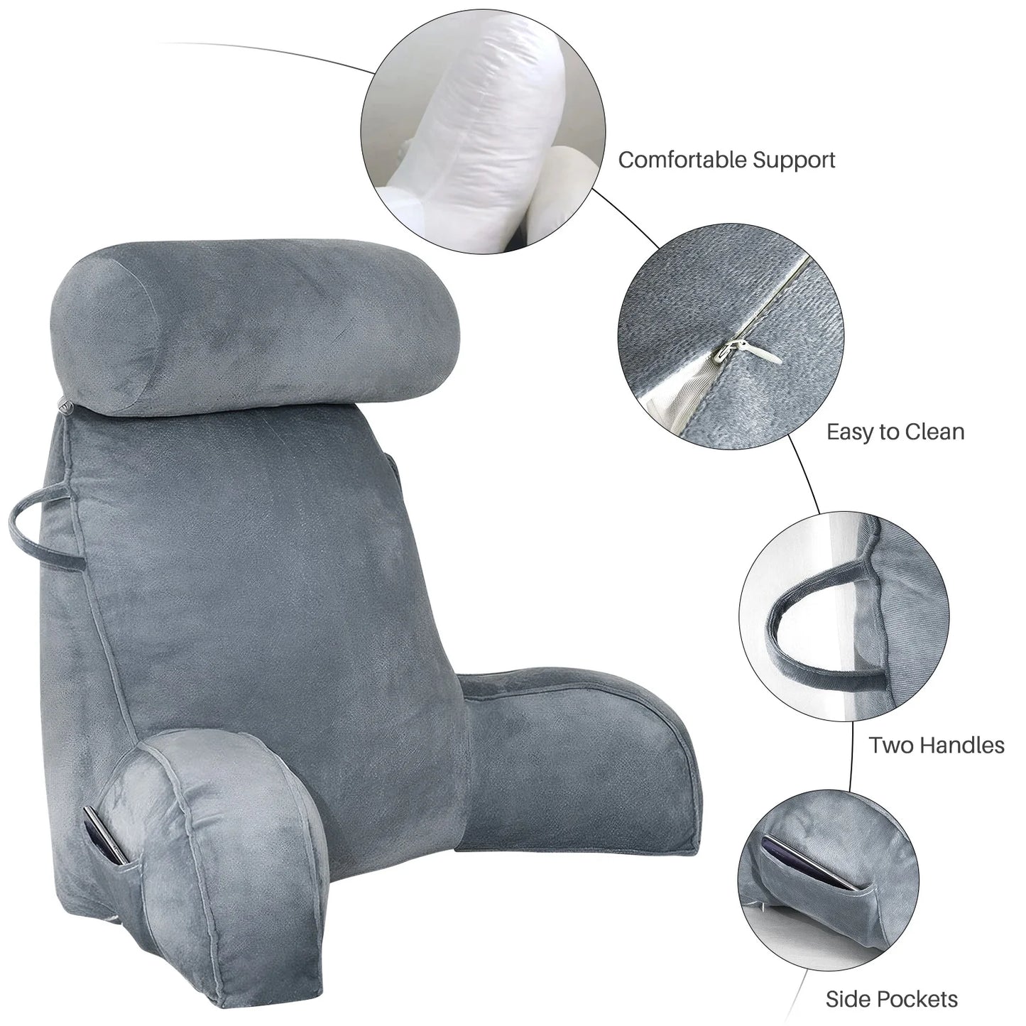 Headboard Pillow Triangle Cushion Reading Large Bolster Backrest Positioning Support body wedge sleeping pillow for Bed Headboar