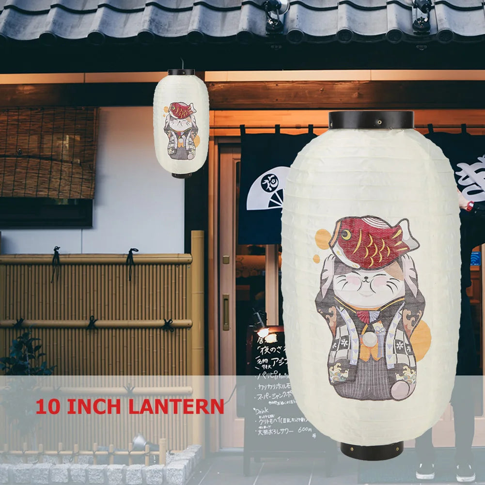 10 Inch Traditional Hanging Waterproof Asian Paper Lanterns