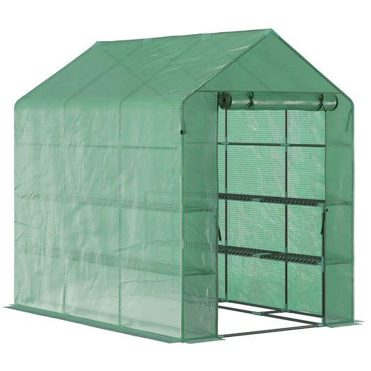 7' X 5' X 6' Outdoor  Greenhouse,  Door, Green