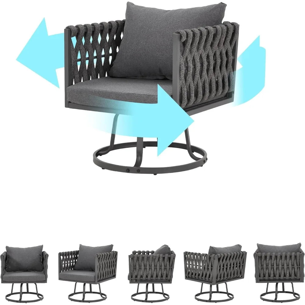 6 Pieces Metal Patio Furniture Set