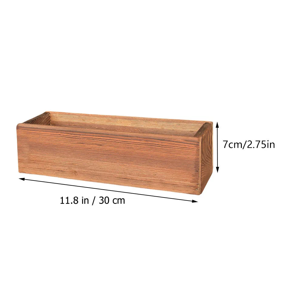 Antiseptic Wood Flower Box Retro Window Outdoor Pot Cedar Succulent Decorative Pots