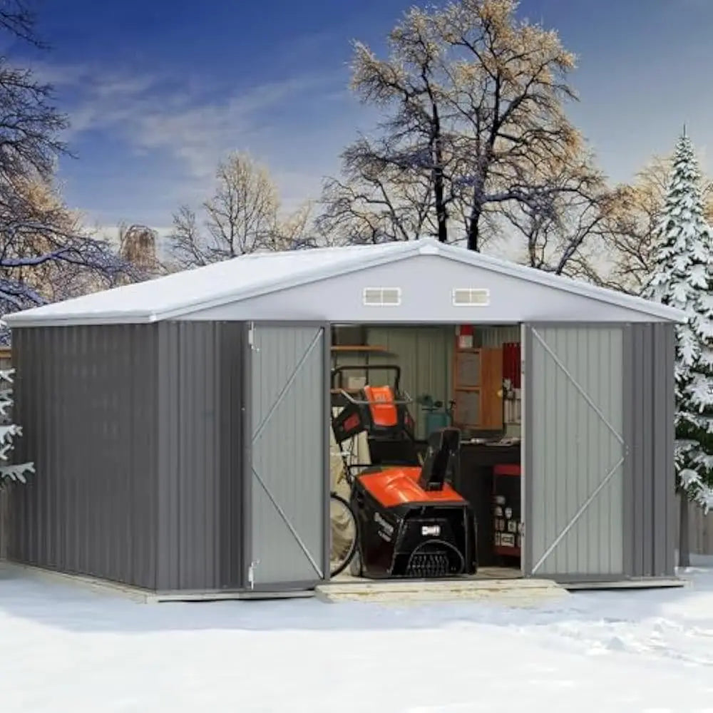 5×3FT Outdoor Storage Shed, Metal Patio Storaged Shed with Lockable Doors, Sheds & Outdoor Storages for Bike, Pool and Garden