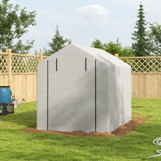 Greenhouse 8' X 6' X 7', Walkin Hot House, 18 Shelves, Plant Tropical Flowers