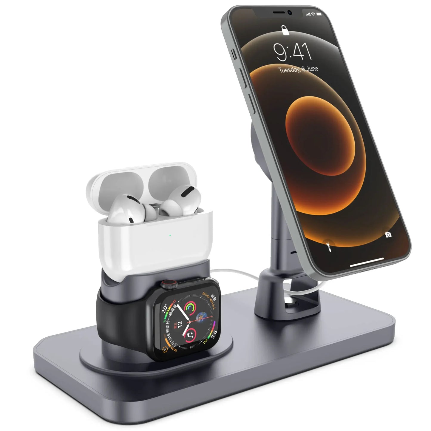 3 in 1 For Fast Charging Station Iphone 12 Mini Pro Max 7 8 Plus For Watch Airpods Apple headphones Chargers Stand Dock
