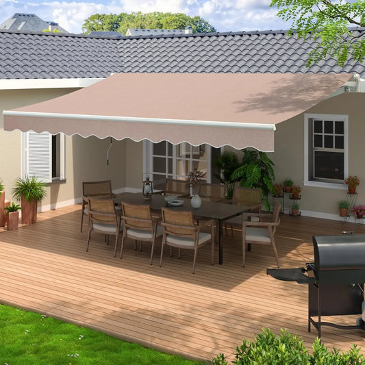 Retractable Awning  Sun Shade Shelter Cover, Outdoor Patio Awnings for Shop, Restaurant, Cafe, Courtyard, Balcony
