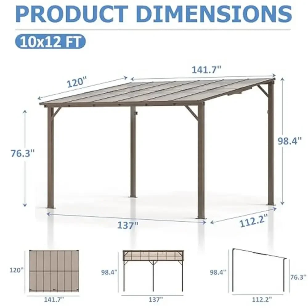 10x14 FT Outdoor Aluminum Frame  Gazebos