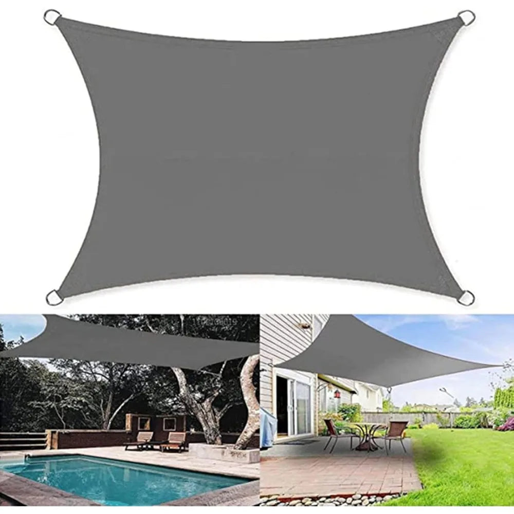 Sunblock Shade Cloth Net Sail Shade Waterproof Sail with UV Protection Outdoor Garden Terrace Sunshade (Color : Gray, Size : 5x5