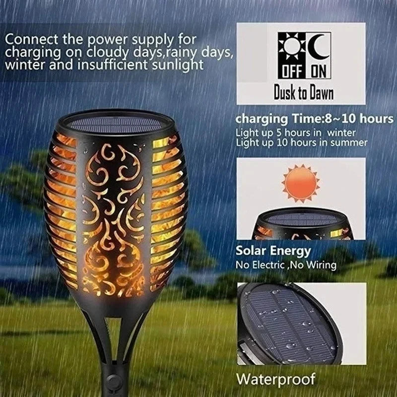 Light Flickering Light Waterproof Garden  Yard Patio Floor Lamp