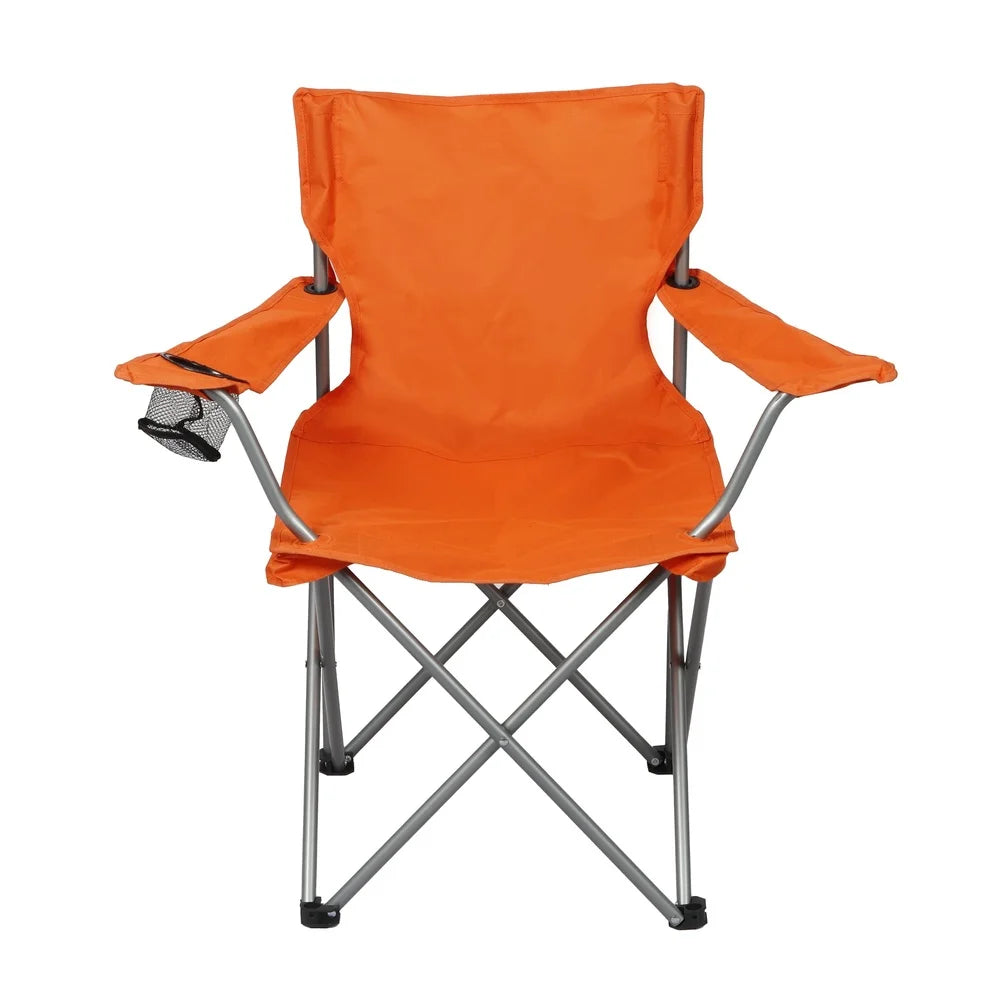 2 Pack Folding Camp Chairs with Cup Holder Portable Tailgating Camping Sports Events