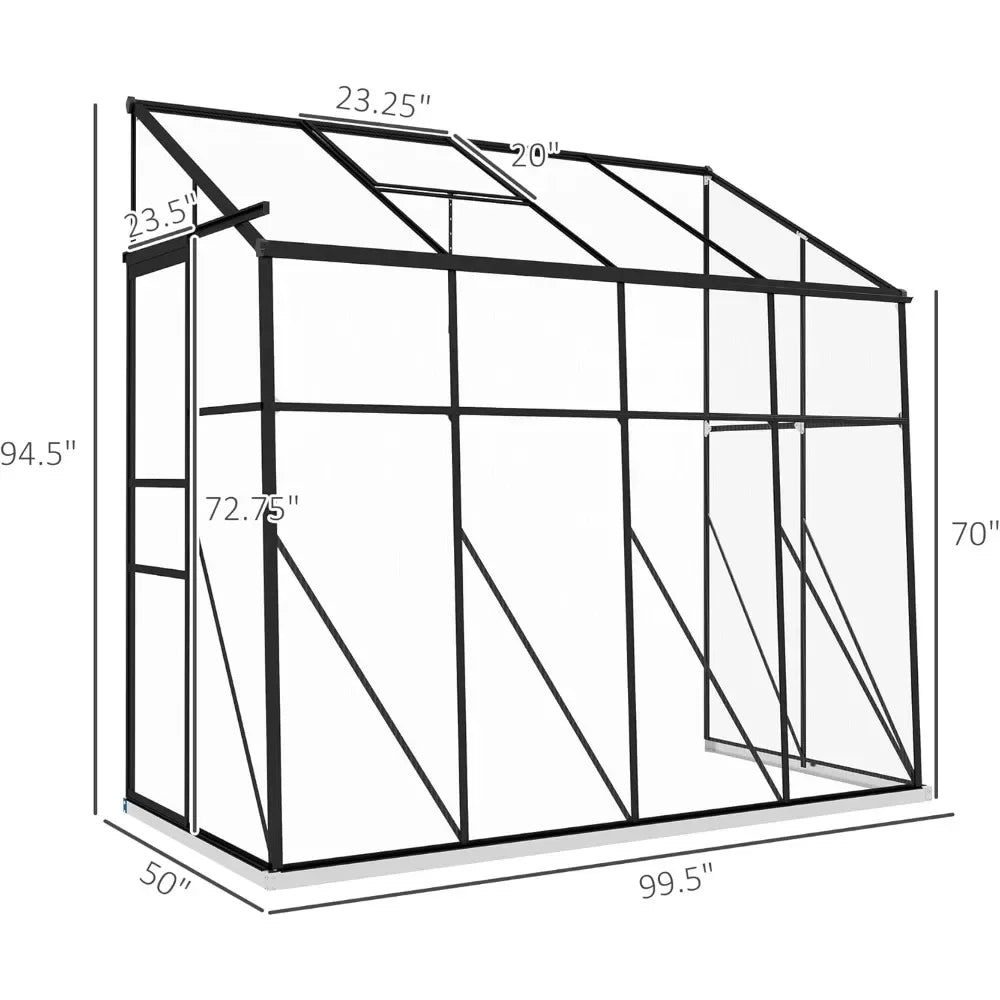 8' x 4' Walk-in Green House with Sliding Door