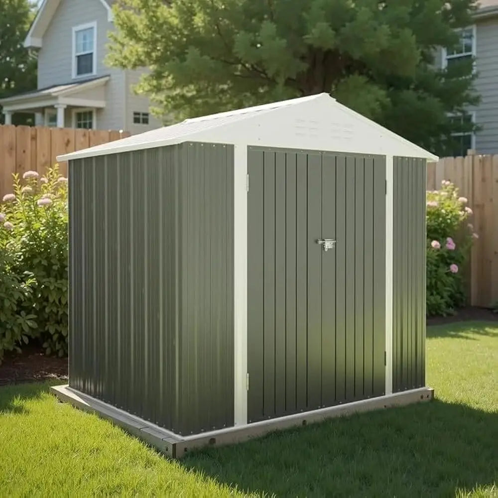 5×3FT Outdoor Storage Shed, Metal Patio Storaged Shed with Lockable Doors, Sheds & Outdoor Storages for Bike, Pool and Garden