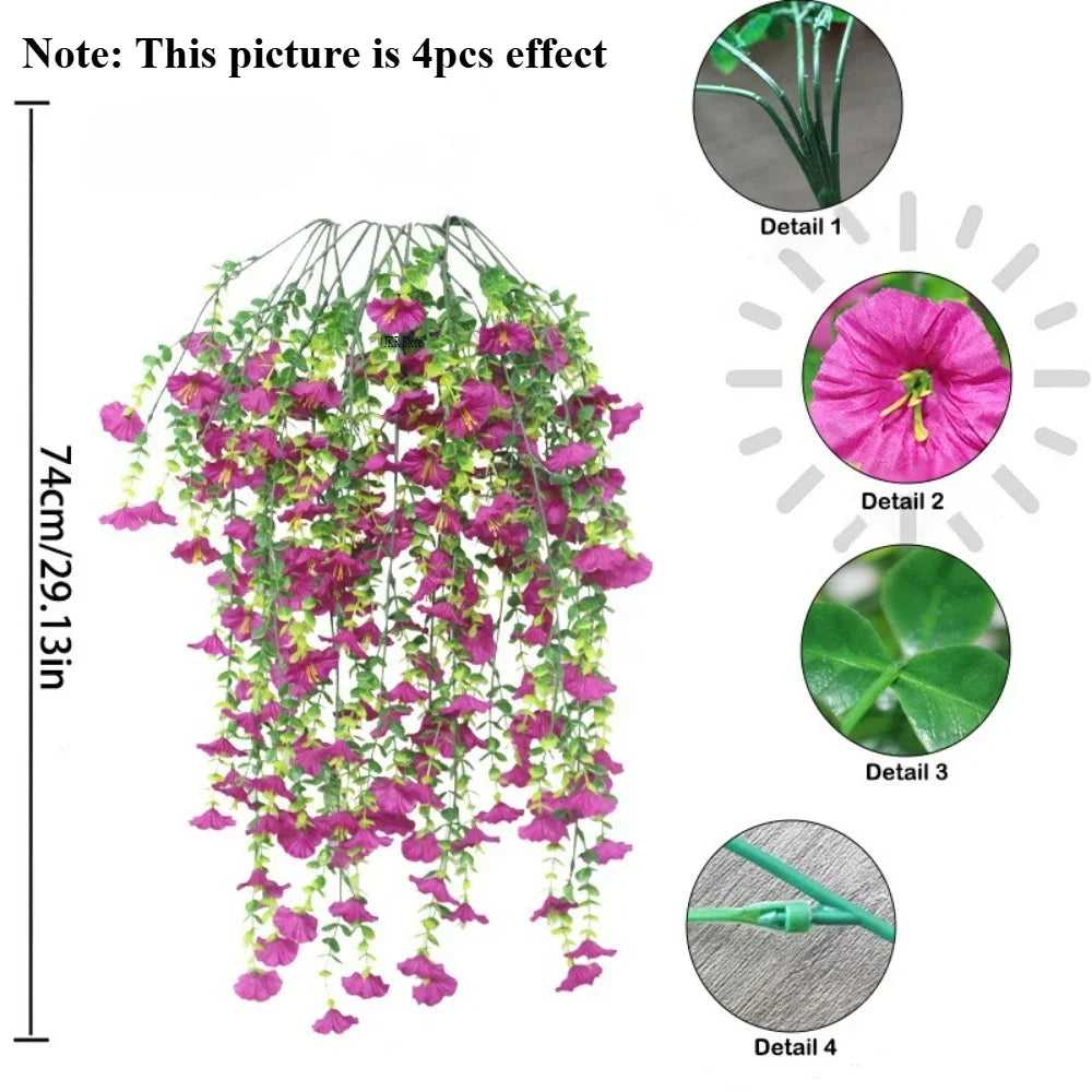 New Artificial Hanging Flowers and Plant Decoration 2025 UV-resistant and Realistic Room Decor